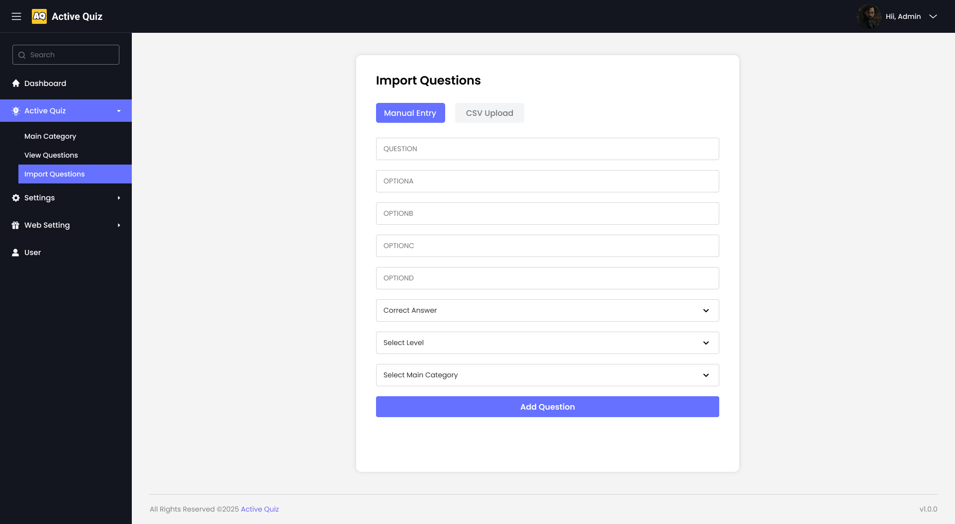 Import Questions